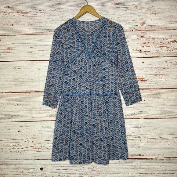 Anthropologie Holding Horses Betony Swing Dress in Blue Floral Sz 2 - Picture 11 of 14